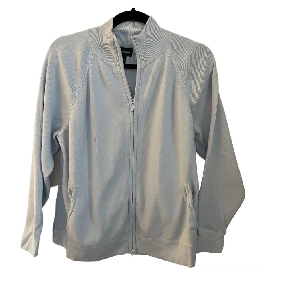 Eddie Bauer Women’s Light Sky Blue Zippered Cardigan - PXL